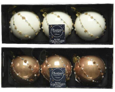 BOULE VERRE PERLES, PAILLETTES, PER assortie  Inconnu