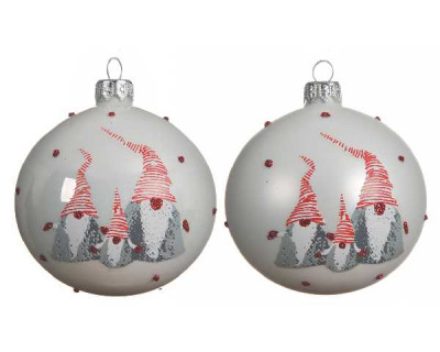 BOULE VERRE EMAIL, MAT GNOME 2ASS blanc d'hiver  Inconnu