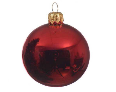 BOULE VERRE BRILLANT rouge noël  Inconnu