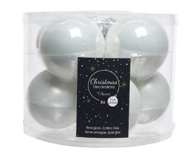 BOULES VERRE EMAIL, MAT MIX blanc d'hiver  Inconnu