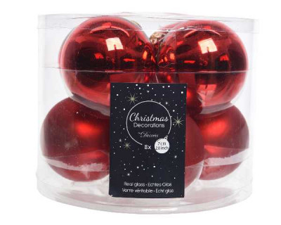 BOULES VERRE BRILLANT, MAT MIX rouge noël  Inconnu