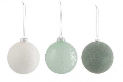 BOULE NOEL GIV VER VERT MIX ASS3 (8   Jolipa