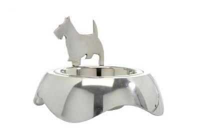 GAMELLE CHIEN ROND ALU ARGENT 23X16   Jolipa