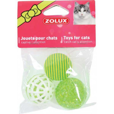 JOUET CHAT 3 BALLES VARIEES 4C   ZOLUX