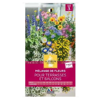MELANGE DE FLEURS POUR TERRASSE 3m= Code prix 3 La Semeuse