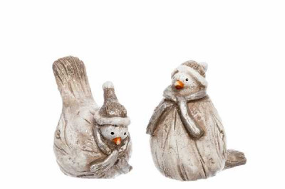 OISEAU CER GRIS S 9X6X8CM ASS2   Jolipa