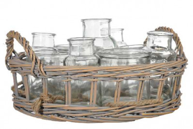 PANIER 9SOL SAULE/VERRE TRANS 35X14   Jolipa