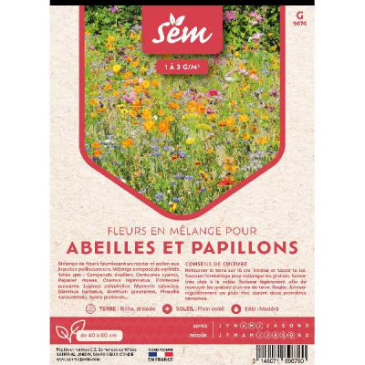 SAC MEL FLEURS ABEILLE ET PAPILLON