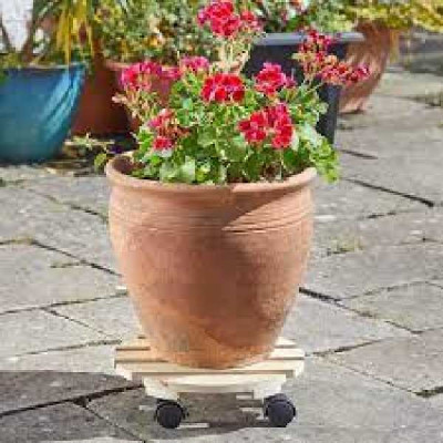 WOODEN POT CADDY natural  SMART GARDEN