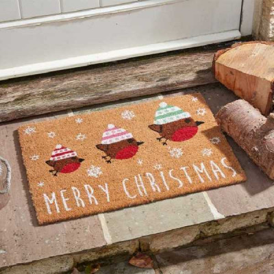 FESTIVE ROBIN DECOIR MAT 40X60  SMART GARDEN