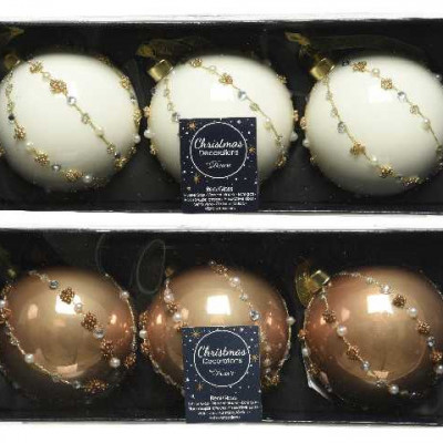 BOULE VERRE PERLES, PAILLETTES, PER assortie  Inconnu