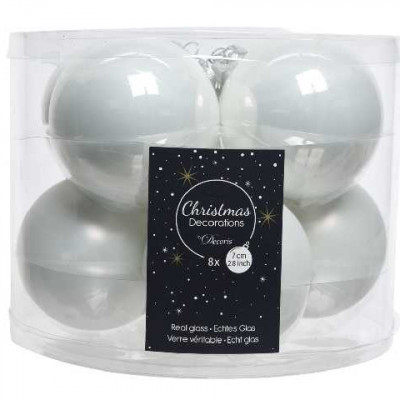 BOULES VERRE EMAIL, MAT MIX blanc d'hiver  Inconnu