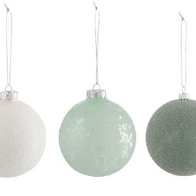 BOULE NOEL GIV VER VERT MIX ASS3 (8   Jolipa
