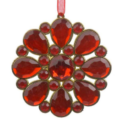 FLEUR DECO DS BTE ROUGE/ARG   Jolipa