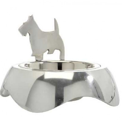 GAMELLE CHIEN ROND ALU ARGENT 23X16   Jolipa