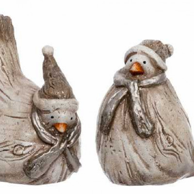 OISEAU CER GRIS L 12X7X11CM ASS2   Jolipa