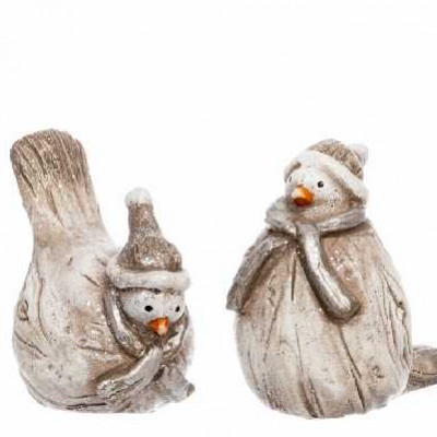 OISEAU CER GRIS S 9X6X8CM ASS2   Jolipa