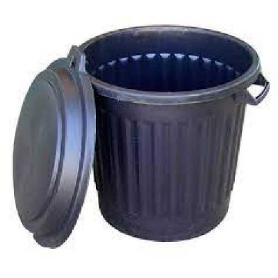 POUBELLE noir 80l + couvercle EDA